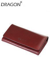 PORTFEL DUŻY DAMSKI DRAGON  SKÓRZANY BRĄZ