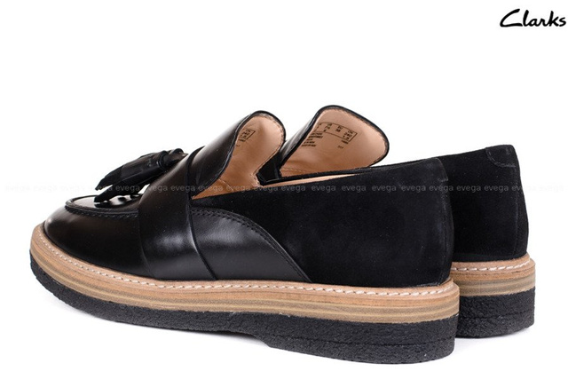 BUTY DAMSKIE CLARKS CZARNE PÓŁBUTY MOKASYNY 