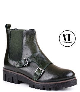 BOTKI  DAMSKIE VITTI LOVE MODNE SZTYBLETY ZIELONE