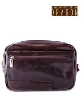 SASZETKA SKÓRZANA DRAGON MĘSKA BRĄZOWA NA PREZENT