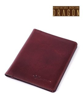 ETUI  SKÓRZANE DRAGON NA DOKUMENTY BRĄZ