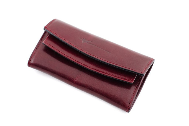 ETUI NA KLUCZE DRAGON SKÓRZANE POJEMNE BORDOWE